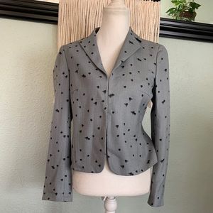 AKRIS Punto gray dotted wool blend jacket